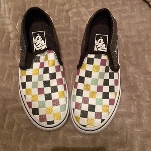 New Vans Glitter Checkerboard Classic Slip-ons